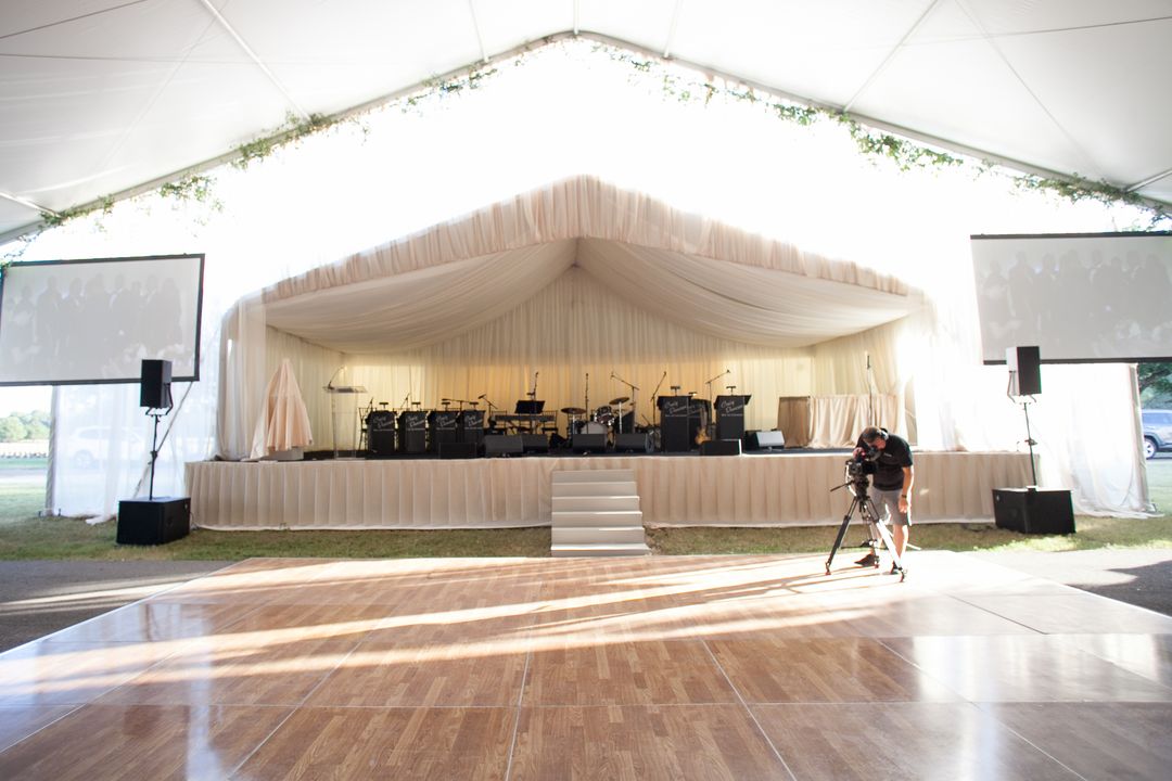 Corporate and Weddings Wooden Platform Stage with Carpet on rent