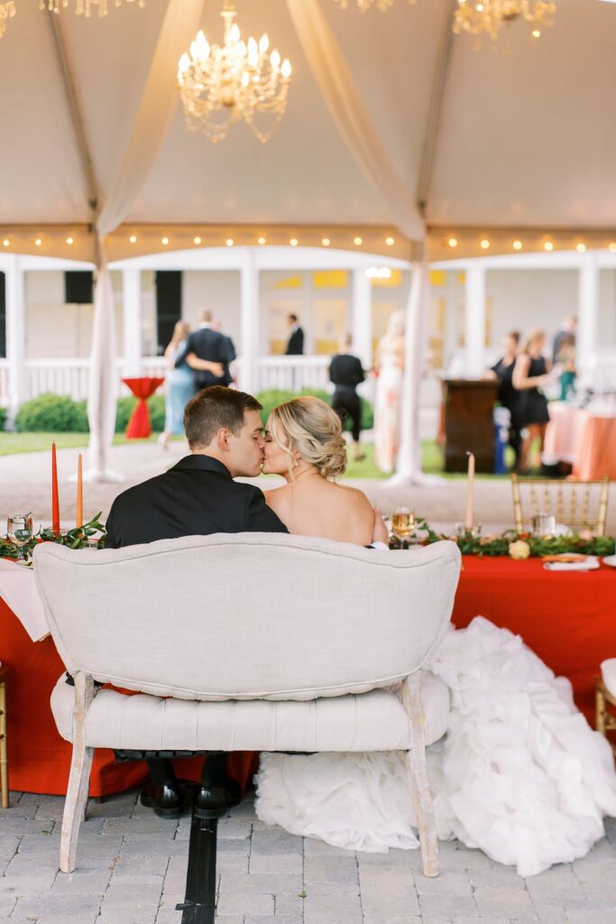 bold red spring wedding event design