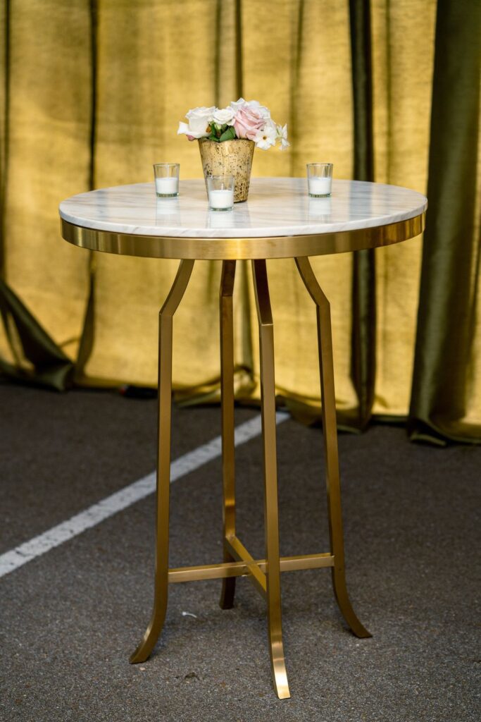 gold bistro table