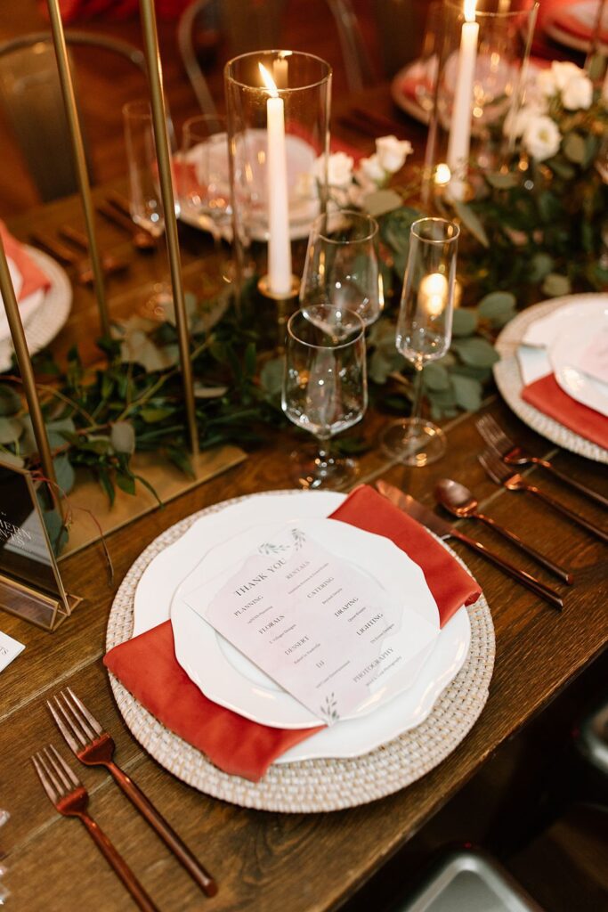 industrial wedding reception table