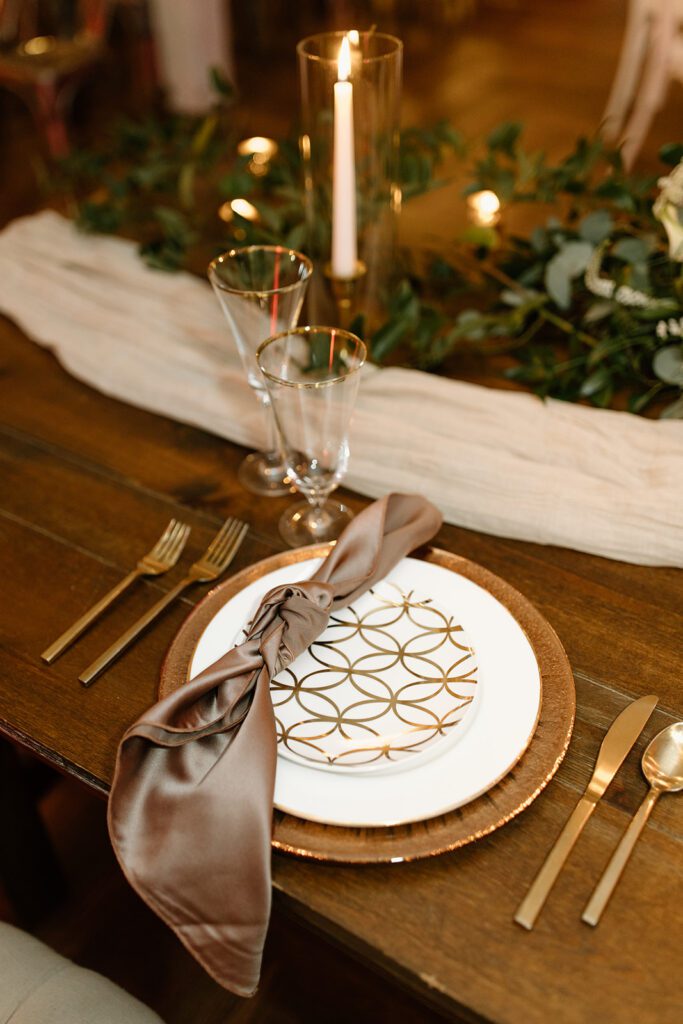 gold charger plate rental