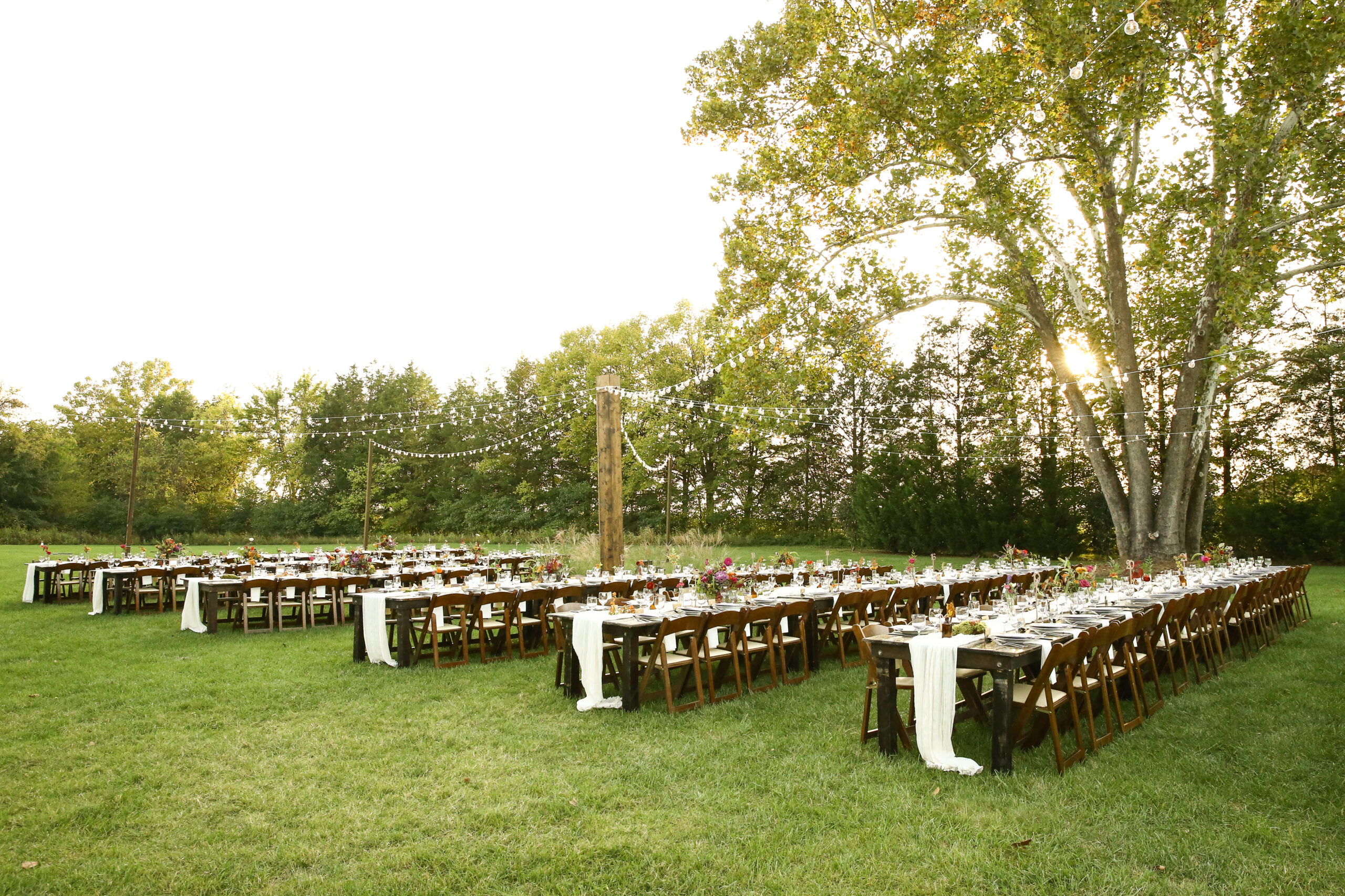 outdoor fall wedding reception
