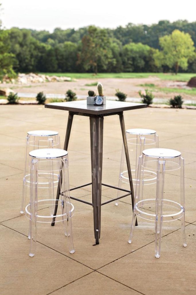 metal bistro table