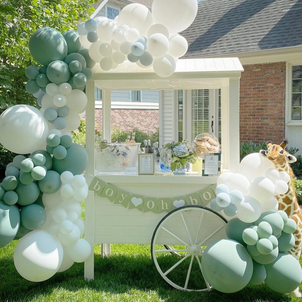 outdoor party decor display market cart