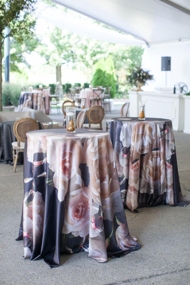 floral tablecloth rentals
