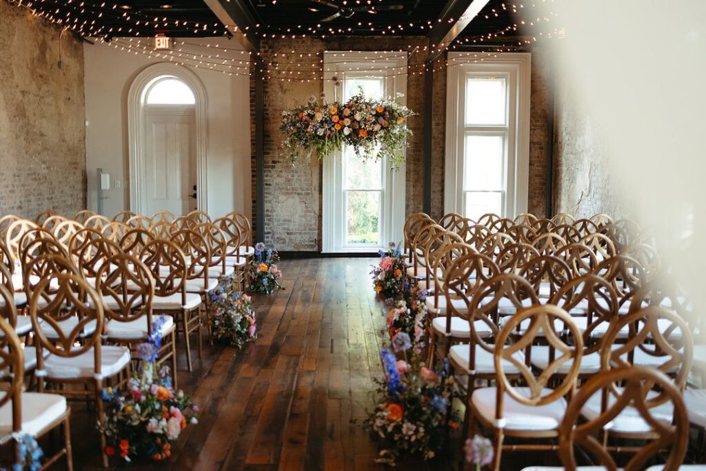 colorful indoor wedding ceremony