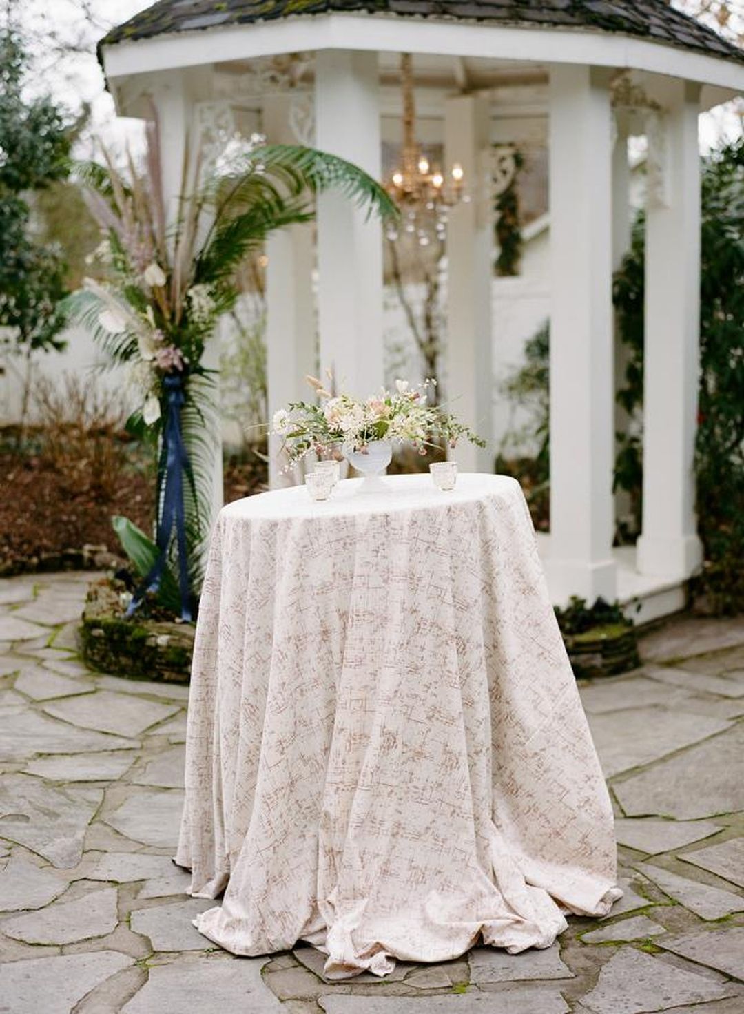 cream etched velvet bistro table