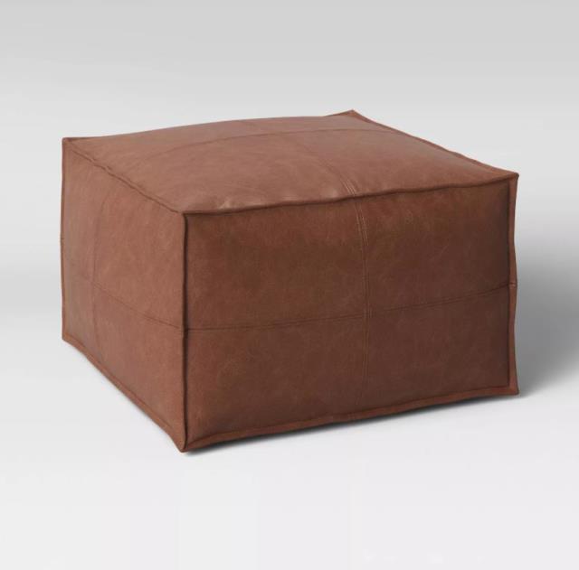 caramel leather ottoman