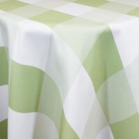 Sage Gingham Tabletop Linen Rental