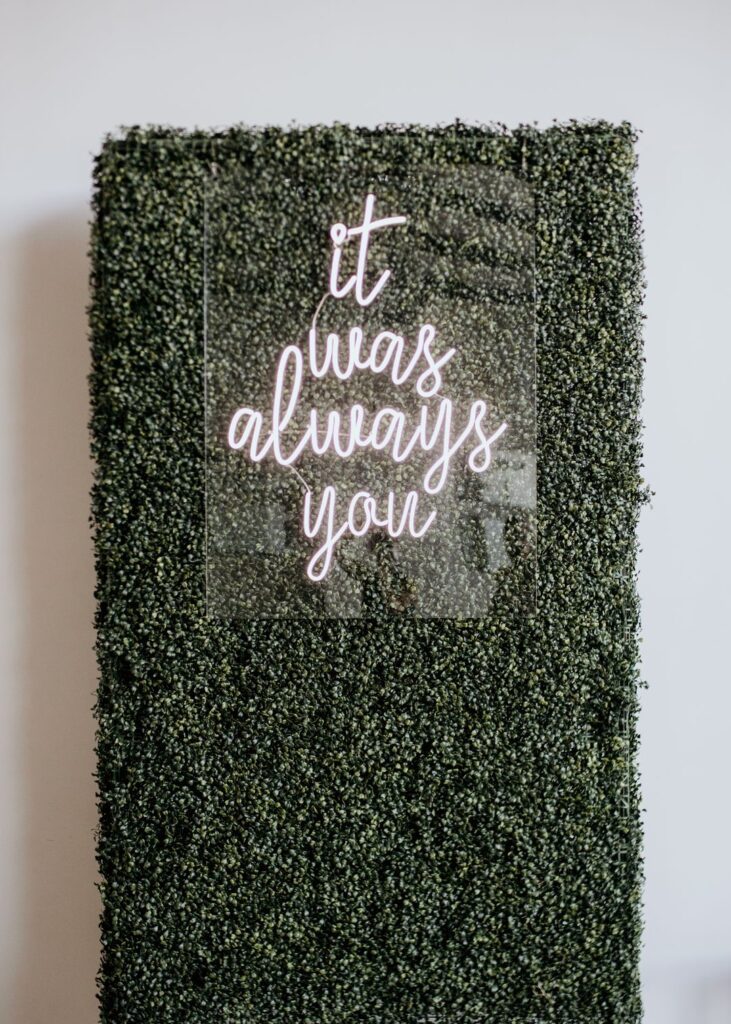 grass wall wedding backdrop