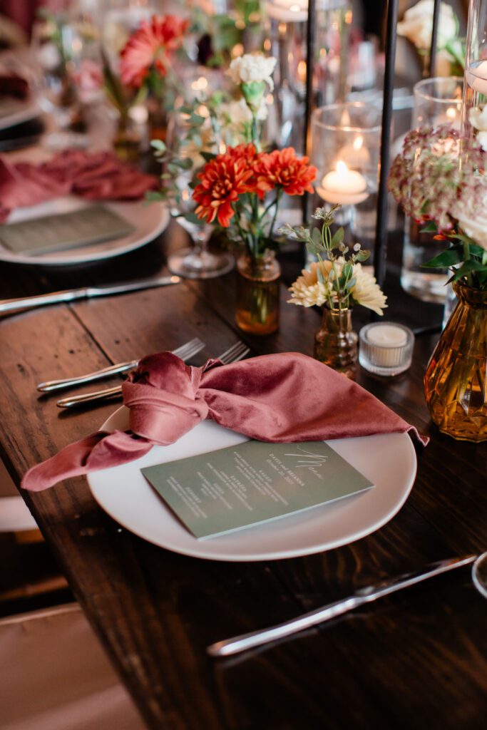 velvet wedding napkins