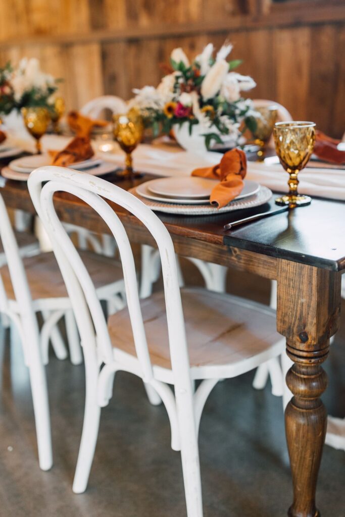 rust wedding table
