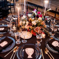 moody and minimal event rentals for fall wedding Nashville