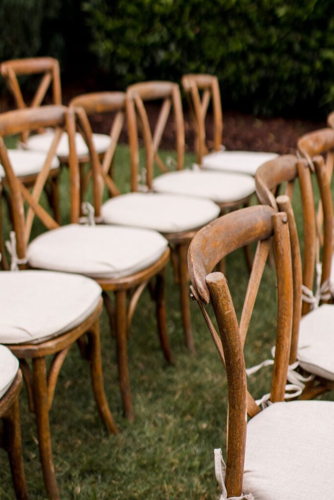 cross back wedding chairs