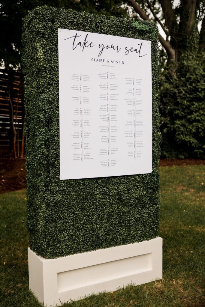 boxwood wall seating chart