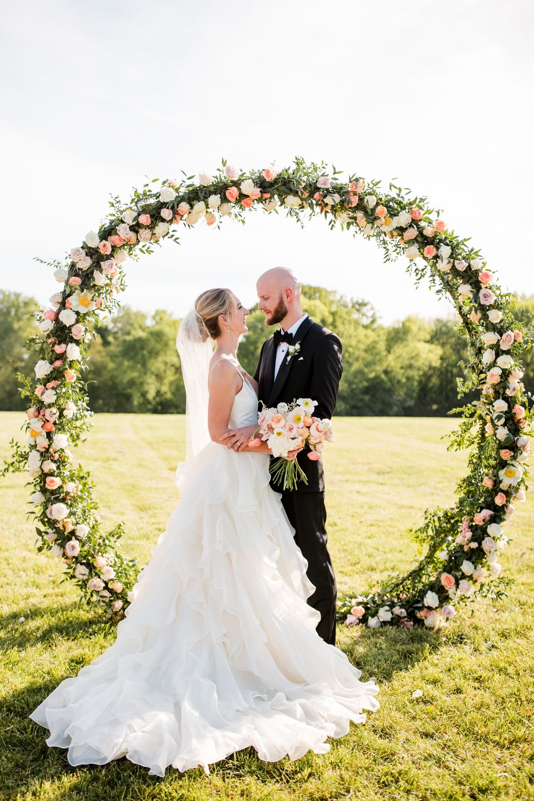 Sweet garden wedding brings vintage style to Tennessee barn