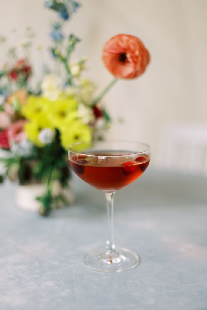 red wedding cocktail