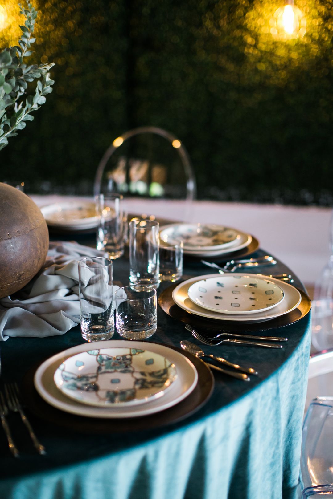 blue holiday table