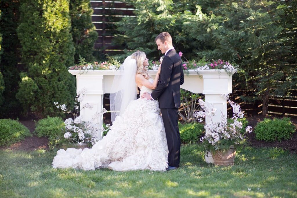 white wedding mantle backdrop