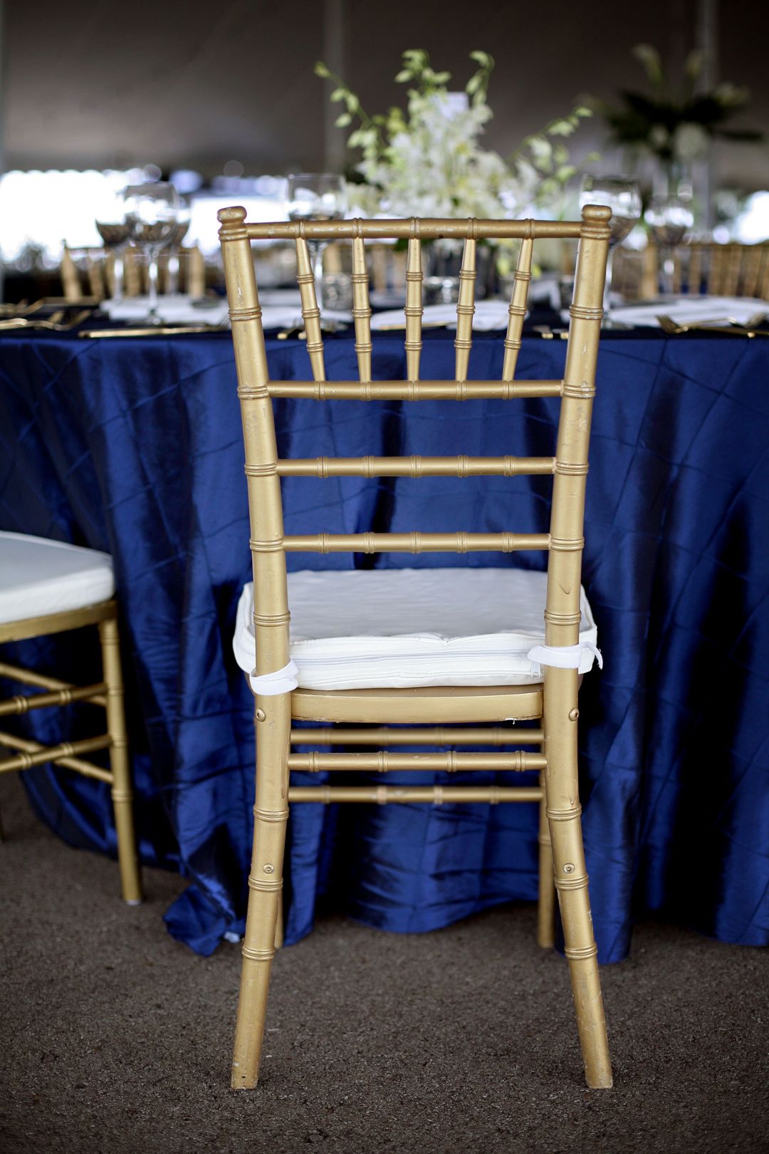 royal blue and gold table