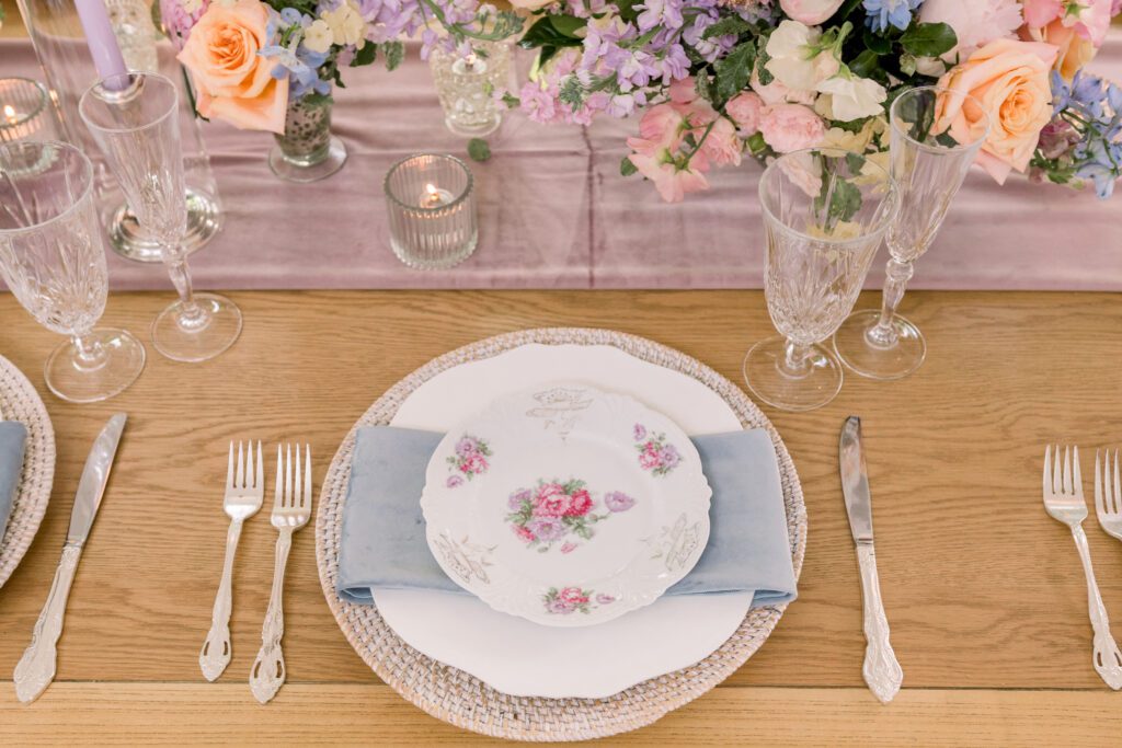 vintage wedding reception table