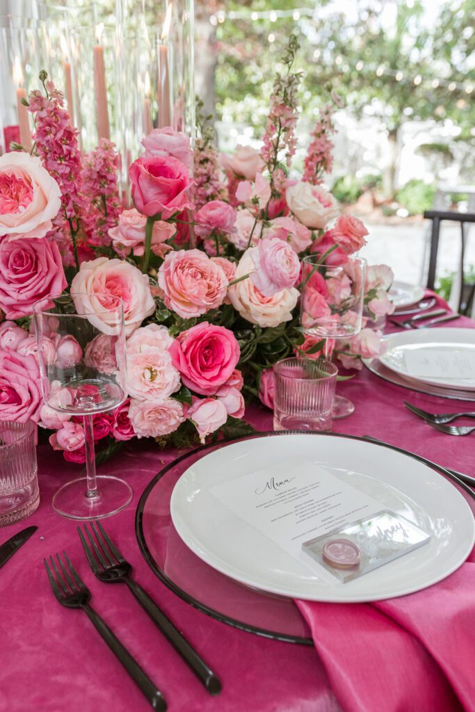 hot pink event table