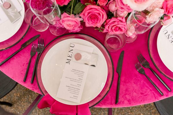 hot pink event table