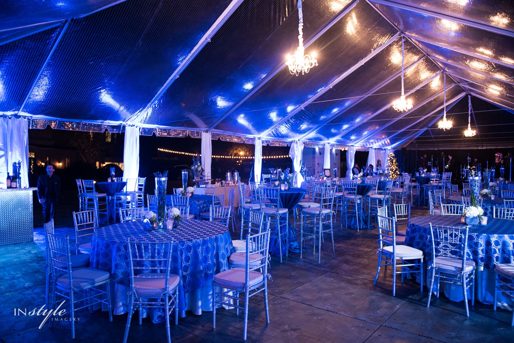 formal holiday gala in Nashville, elegant holiday party tent
