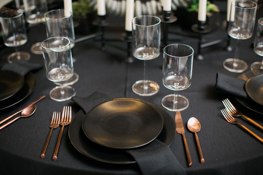 all black event table