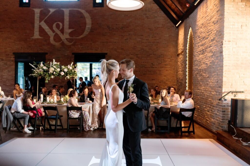 urban wedding reception dance floor at the clementine nashville