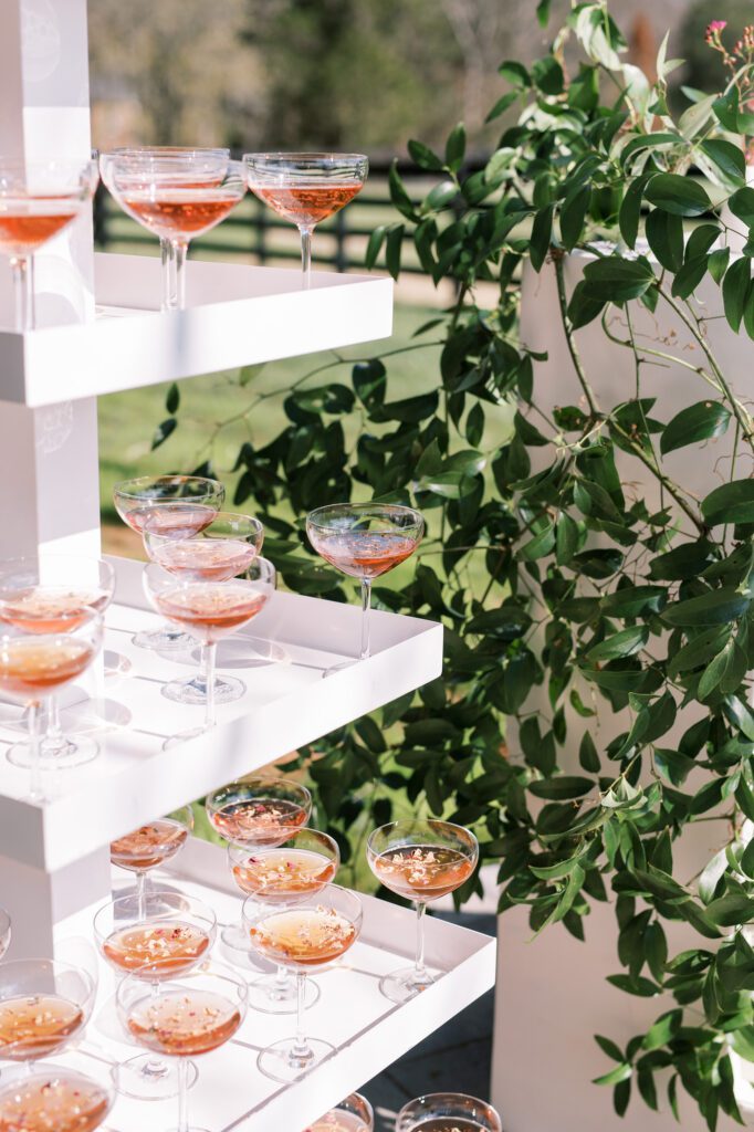 wedding champagne tower rental