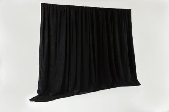 pipe and drape black, conference tradeshow event rentals