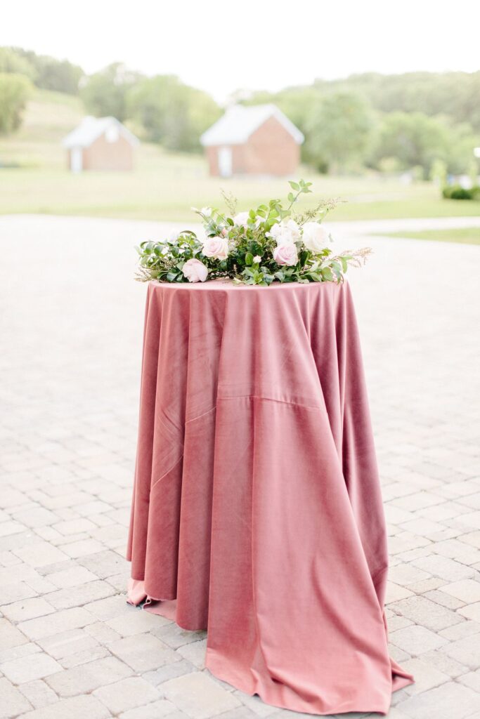 pink velvet linens