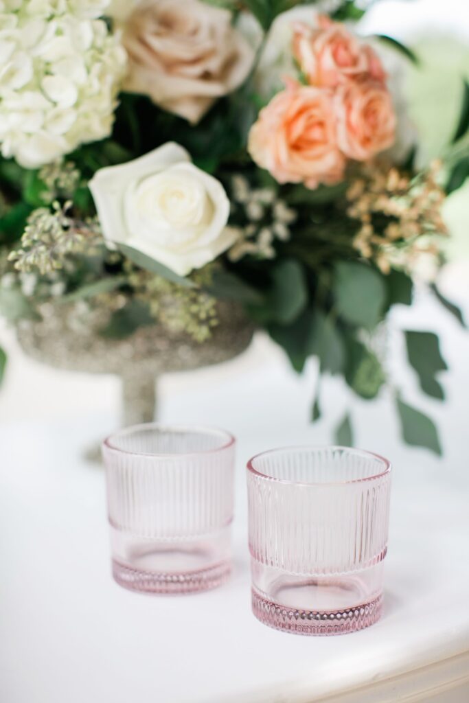 blush art decor glassware