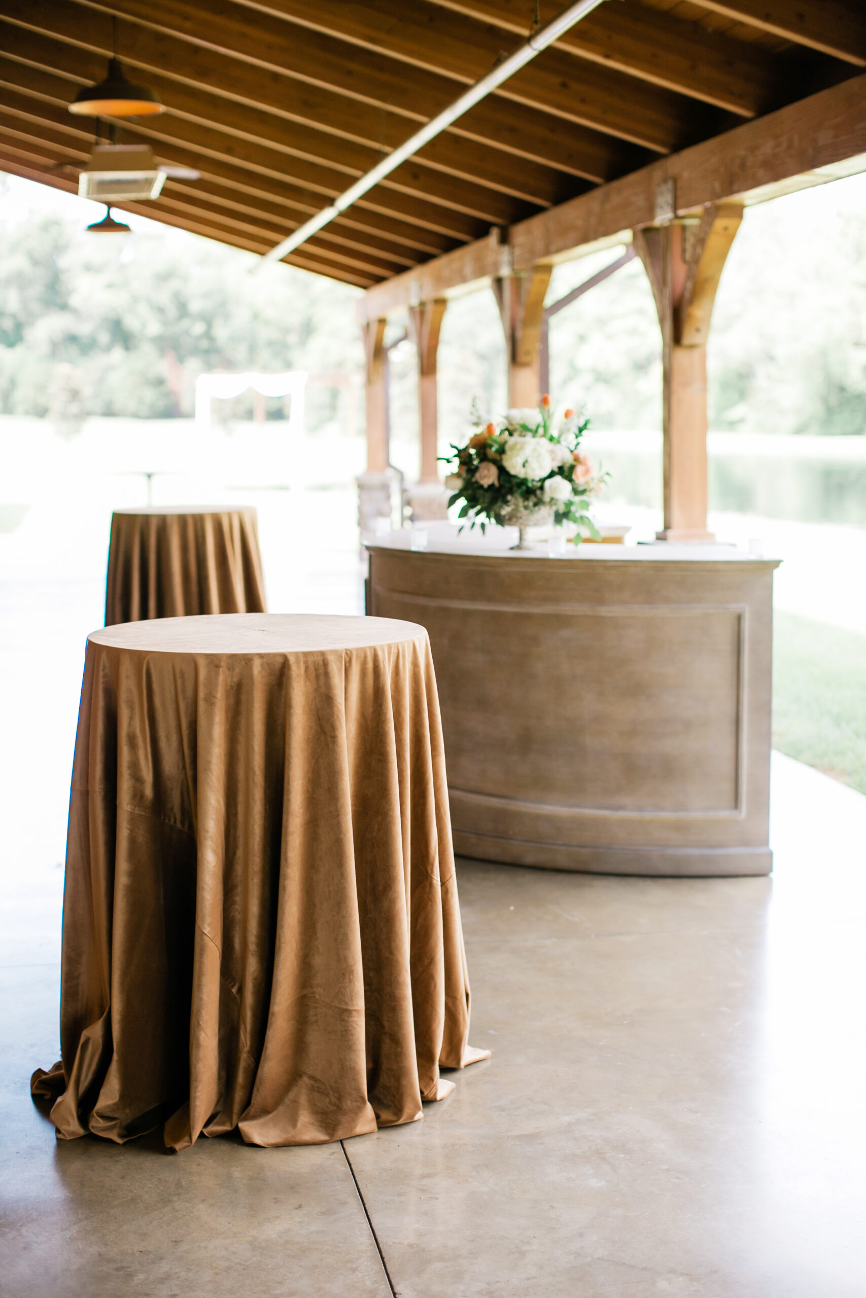 fall wedding cocktail hour rentals