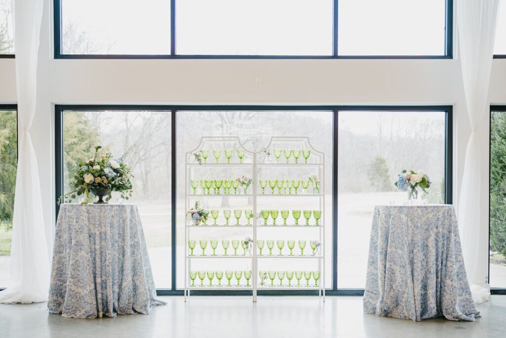 blue and green spring wedding