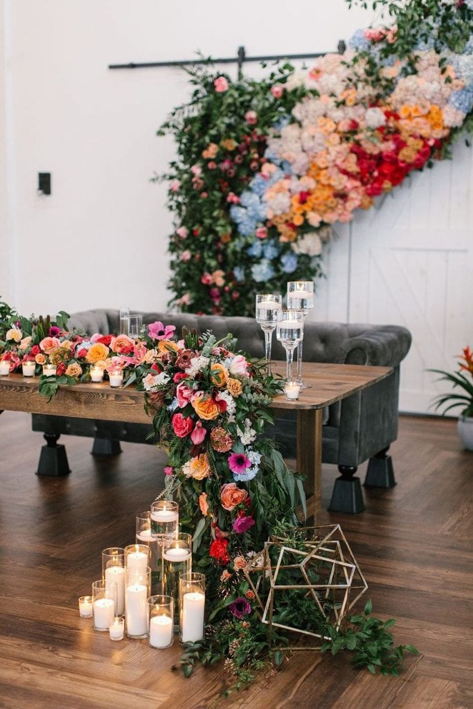 colorful sweetheart table