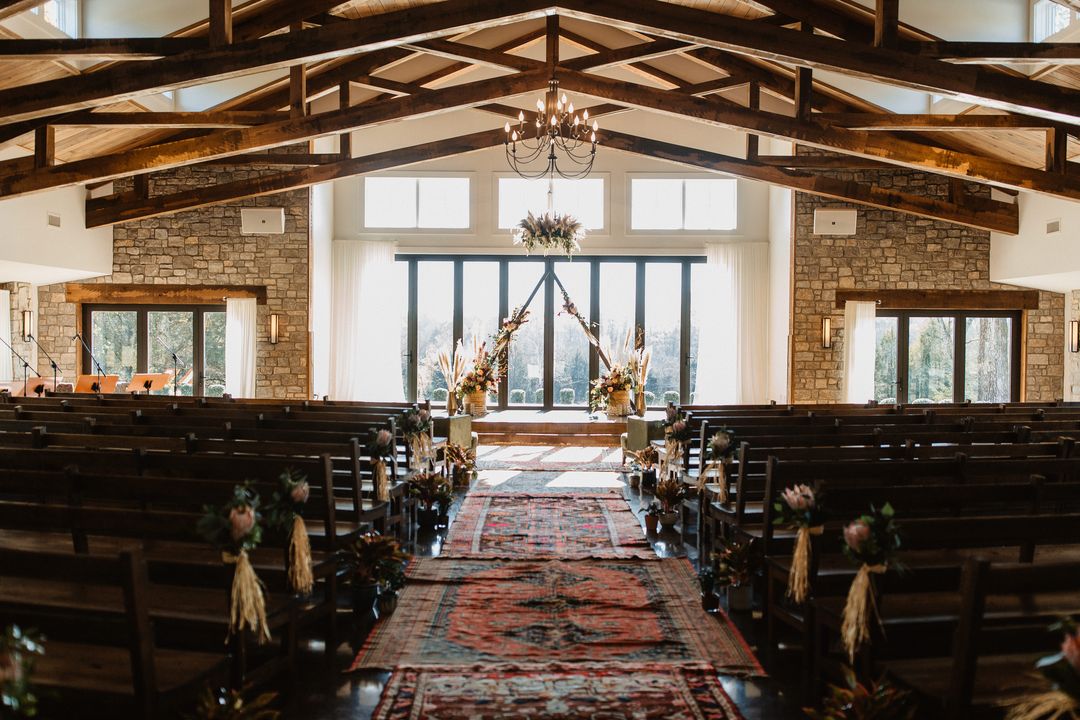 area rug aisle boho wedding 