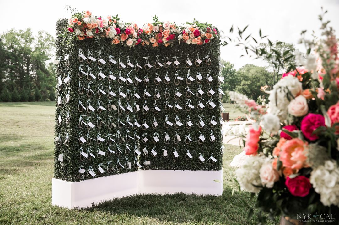 wedding grass wall seating chart