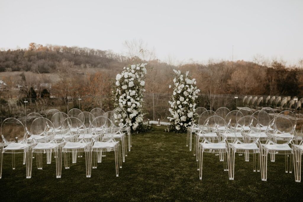 acrylic wedding ceremony seating