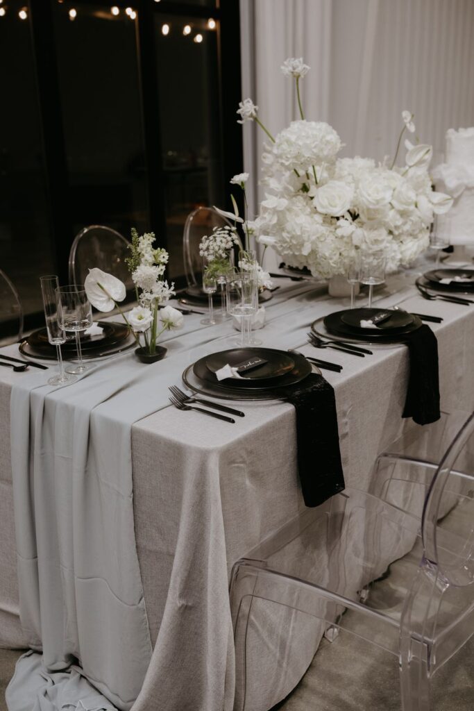 white and black wedding