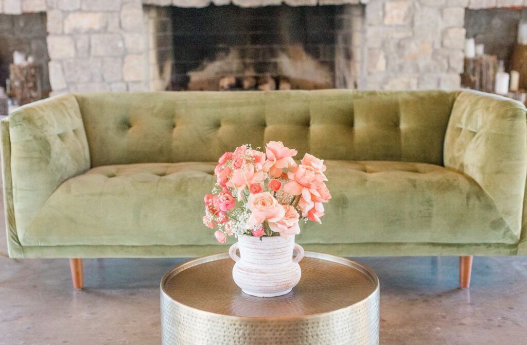 green vintage sofa