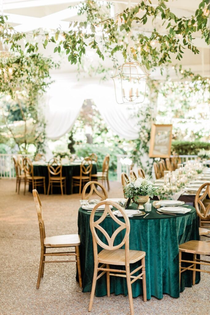 green and gold fall wedding