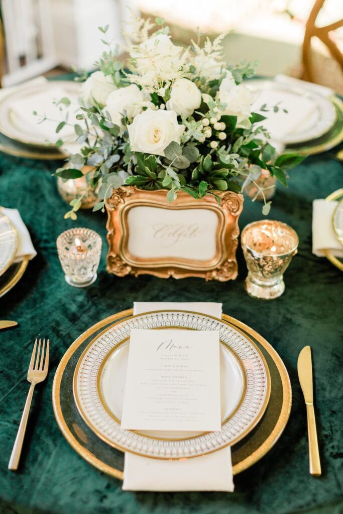 fall garden weddings green table