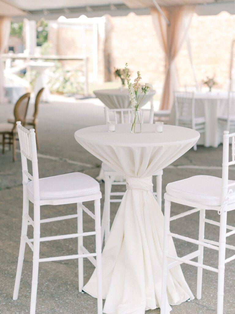 bistro table rentals wedding