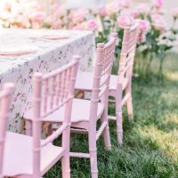 pink kids party chairs for rent