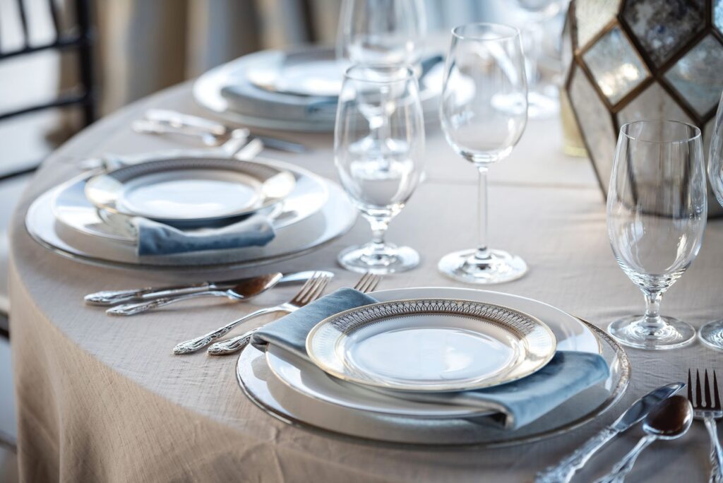 silver servingware holiday party rentals nashville