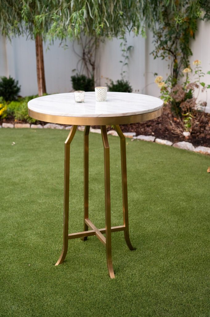 retro gold bistro table