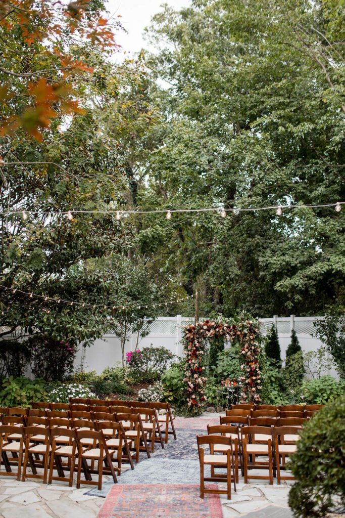 fall wedding ceremony at CJs off the square in Nashville