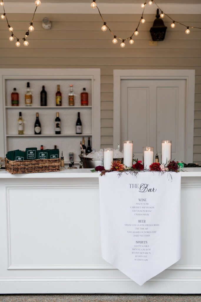 white wedding bar